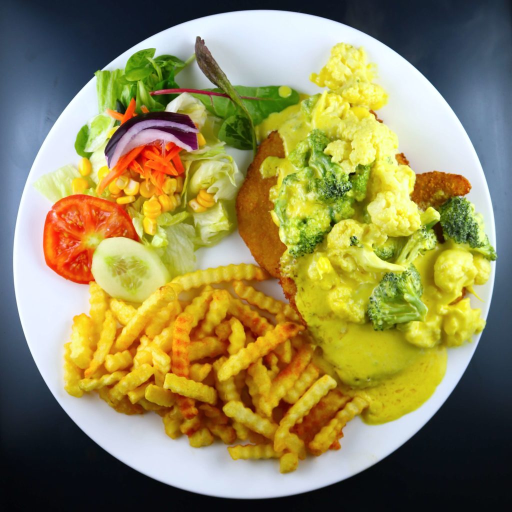 Schnitzel-Broccoli-Blumenkohl