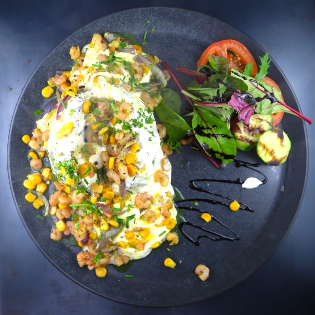 Folienkartoffel mit Shrimps